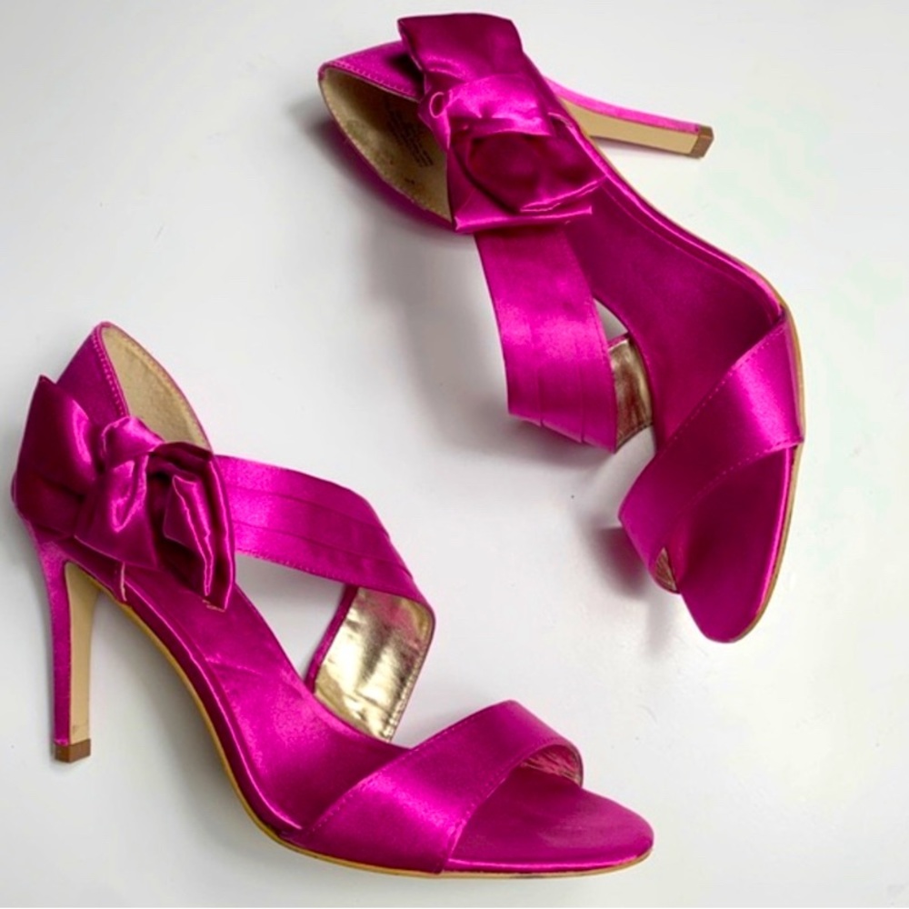 Pink Satin Heels (Valentino Pink Color) with BalletCore Ribbon/BarbieCore Pink